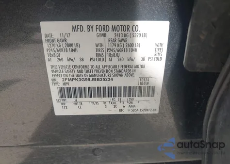 2018 Ford Edge Se z USA, uszkodzony, nr VIN 2FMPK3G99JBB25234